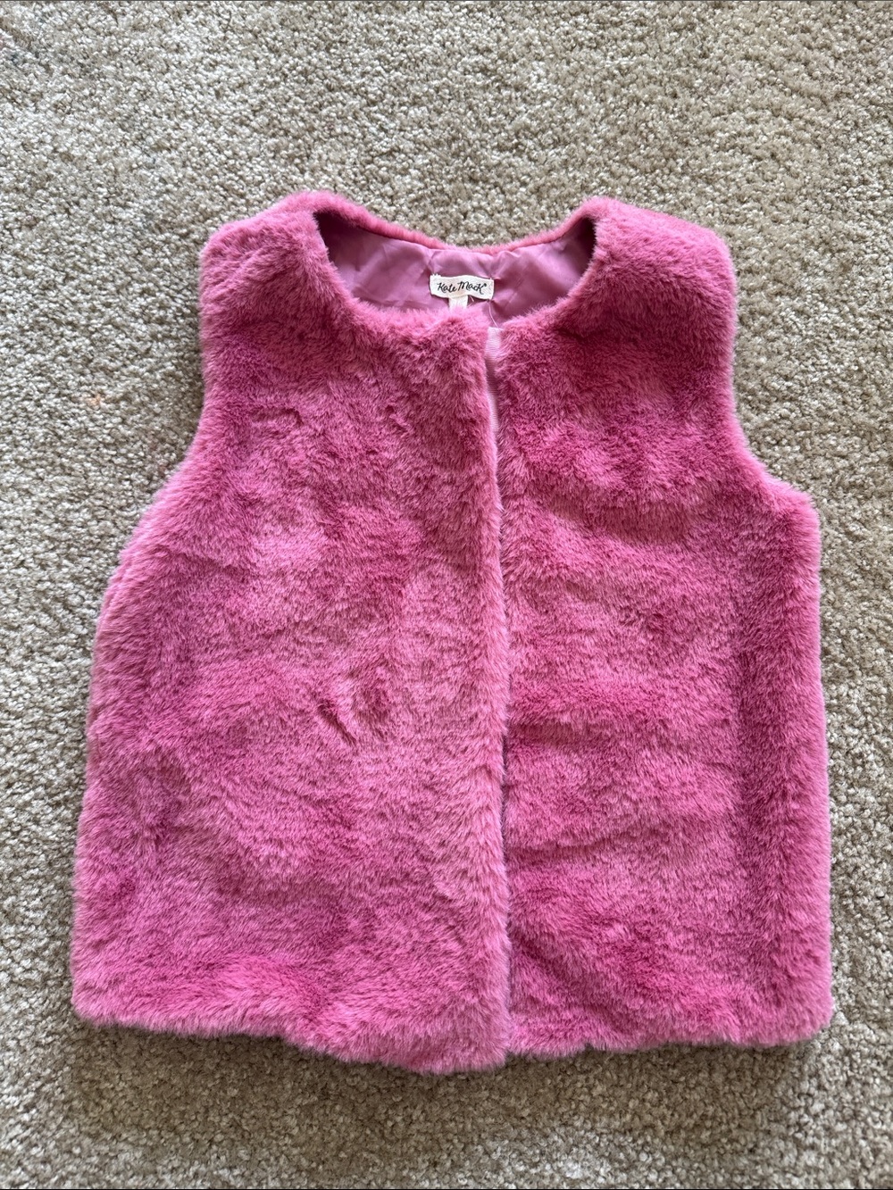 Kate Mack Plush Faux Fur Vest in Pink